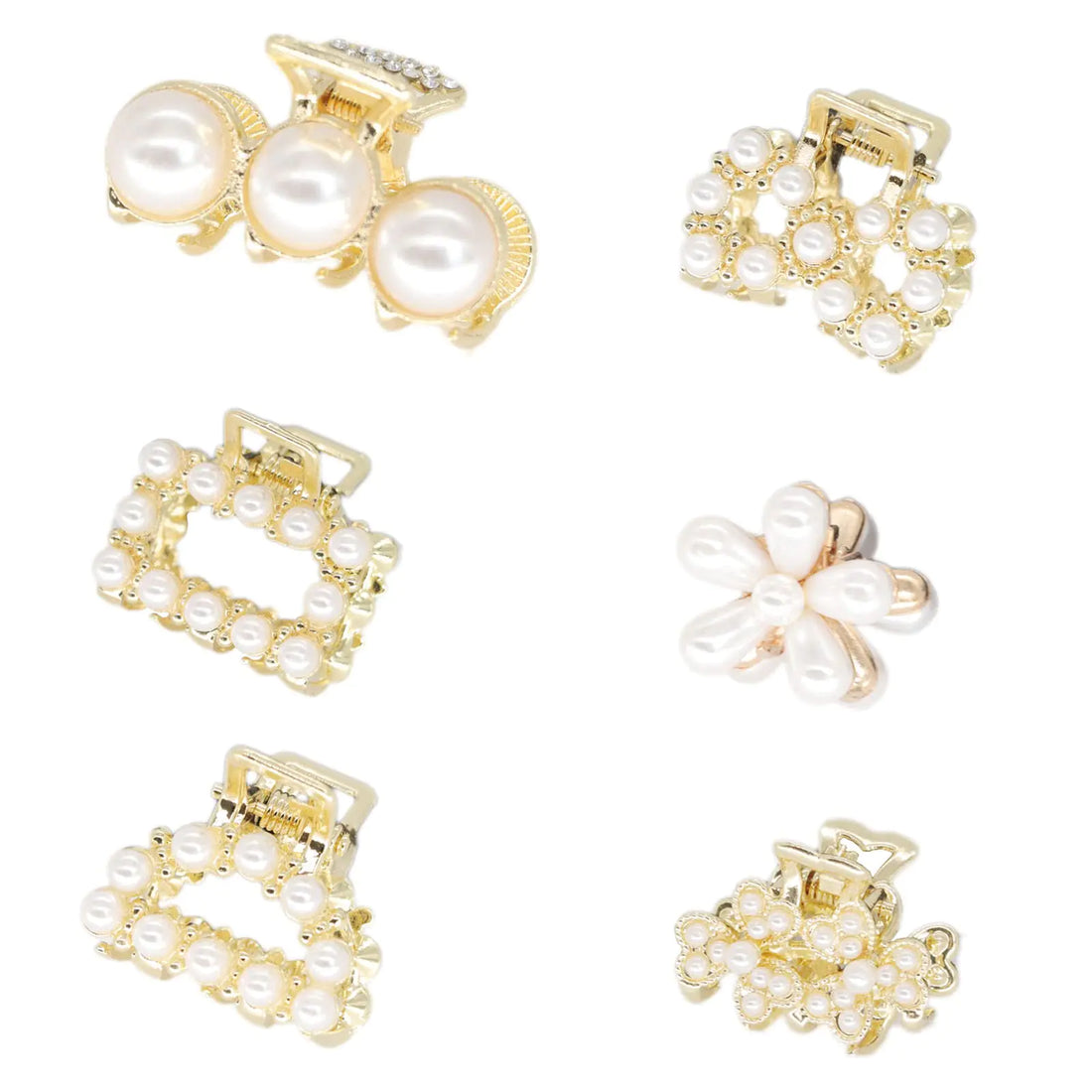 6PCS Mini Pearl Claw Clips