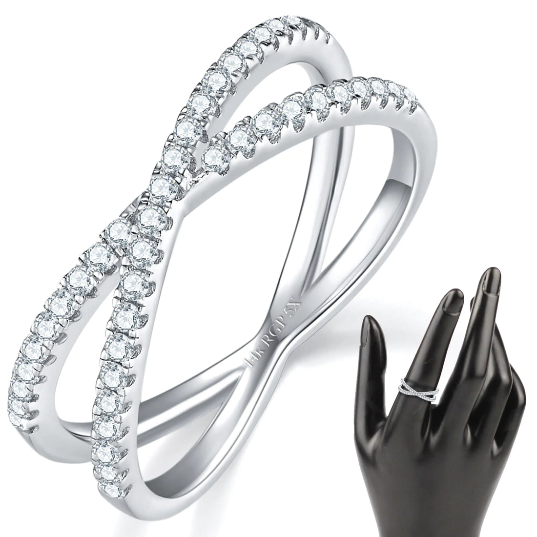 MINDDHA X Criss-Cross CZ Ring